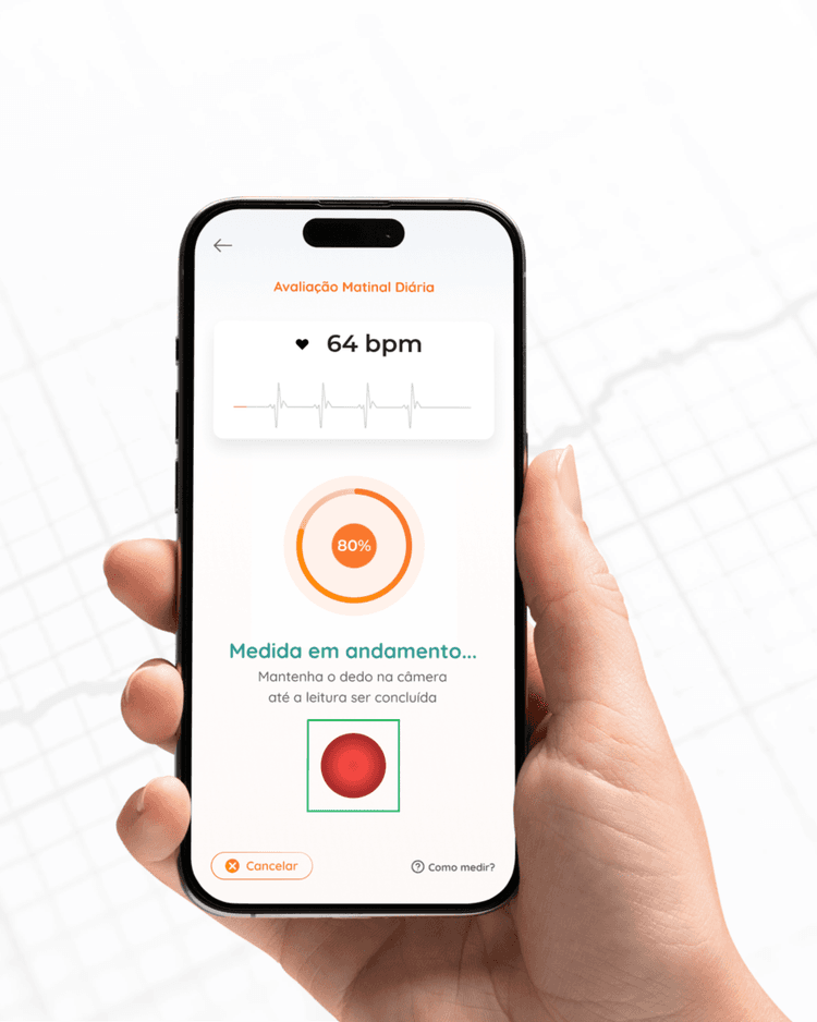 O app capta sinais fisiológicos.